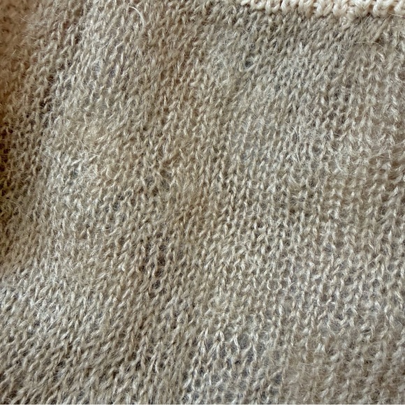 Vintage studio Michelle Stuart Brown cream heart flower turtleneck knit sweater - Picture 7 of 10